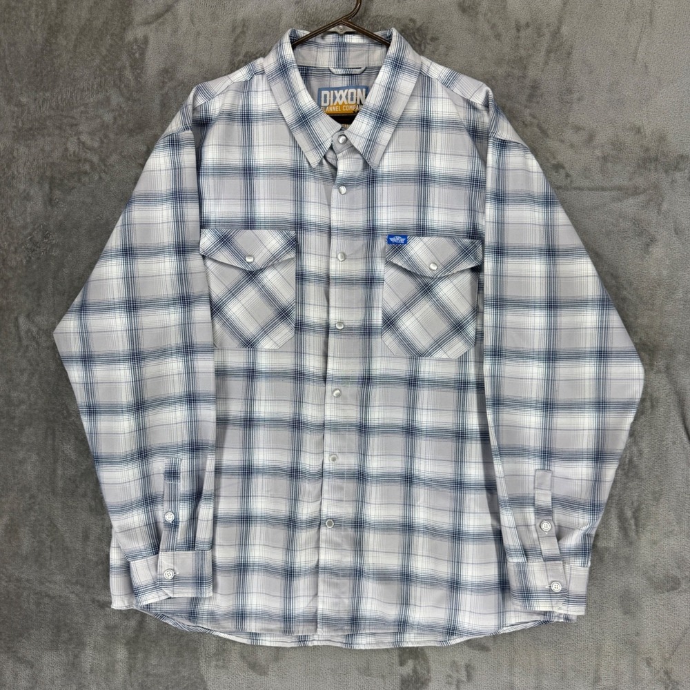 Dixxon Flannel Co The Ormond J&P Cycles Shirt Mens 3X Gray Blue Plaid D-Tech